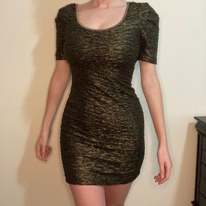 Gold and Black Party Cocktail Dress